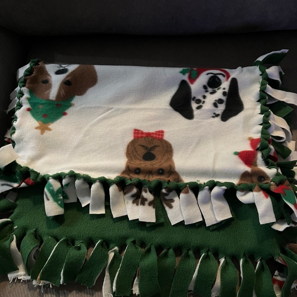 Hand made dog blanket 24x18inches (not including the tassels so slightly larger)
